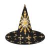 BrUgui halloween hat Witch Hat for Men and Women,halloween party cap, Halloween Party Accessory-Golden Christmas Snowflake view 1