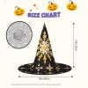 BrUgui halloween hat Witch Hat for Men and Women,halloween party cap, Halloween Party Accessory-Golden Christmas Snowflake view 3