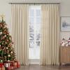 ChadMade Luxury Lined Curtain 96 Inch Length Pinch Pleat Privacy Window Treatment, Heavyweight Velvet Drape Solid Light Blocking Curtain for Kitchen (27" W x 96" L, 1 Panel, Beige) view 1