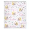 Ottoy Cute Elephants Personalized Baby Blanket with Name Custom Elephants Blanket Gifts for Girls Boy Super Soft Blankets for Couch Air-Conditioning Quilts Chirstmas Gifts Decor 120"x90" for Family view 2