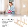 Wooden Dish Rack,Dish Drying Rack Kitchen Storage Cabinet Organizer Plate Rack Stand Pot Lid Holder,Pine Wood Dish Rack for Bowl Pot Lid,Cutting Board(28cm) view 2