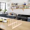Wooden Dish Rack,Dish Drying Rack Kitchen Storage Cabinet Organizer Plate Rack Stand Pot Lid Holder,Pine Wood Dish Rack for Bowl Pot Lid,Cutting Board(28cm) view 4