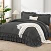 Andency Dark Grey Twin Size Comforter Set(66x90Inch), 2 Pieces(1 Ruffle Comforter and 1 Pillowcase) Lightweight Fluffy Bedding Comforter Sets, All Season Soft Microfiber Bedding Set view 1