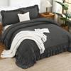 Andency Dark Grey Twin Size Comforter Set(66x90Inch), 2 Pieces(1 Ruffle Comforter and 1 Pillowcase) Lightweight Fluffy Bedding Comforter Sets, All Season Soft Microfiber Bedding Set view 2