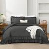 Andency Dark Grey Twin Size Comforter Set(66x90Inch), 2 Pieces(1 Ruffle Comforter and 1 Pillowcase) Lightweight Fluffy Bedding Comforter Sets, All Season Soft Microfiber Bedding Set view 4