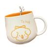 300ml/10oz Animal Ceramic Mug Japanese Cartoon Cute Home Office Couple Breakfast Milk Cup for office home-Yellow puppy-301-400ml view 1