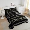 Erosebridal American Flag Comforter for Teen Youth Camo Bedding Twin Comforter Set for Boys Camouflage Print Bedding Comforter Sets, USA Flag Duvet Insert with 1 Pillowcase - Black Green Camo view 3