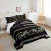 Erosebridal American Flag Comforter for Teen Youth Camo Bedding Twin Comforter Set for Boys Camouflage Print Bedding Comforter Sets, USA Flag Duvet Insert with 1 Pillowcase - Black Green Camo view 4