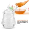 Gavigain Crystal Honey Jar, Honey Jar with Dipper and Lid Glass, 245ml Transparent Beehiveshaped Honey Jar for Store Honey and Syrup, Beehive Shaped Honey Pot view 2