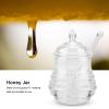 Gavigain Crystal Honey Jar, Honey Jar with Dipper and Lid Glass, 245ml Transparent Beehiveshaped Honey Jar for Store Honey and Syrup, Beehive Shaped Honey Pot view 3