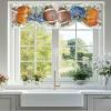 AMZRicher Fall Pumpkins Tie Up Valance for Window, Autumn Football Blue Baseball Eucalyptus Adjustable Balloon Window Shade Valance Curtain for Kitchen Cafe Bathroom Window Treatment 1 Panel 42x18 view 2