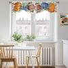 AMZRicher Fall Pumpkins Tie Up Valance for Window, Autumn Football Blue Baseball Eucalyptus Adjustable Balloon Window Shade Valance Curtain for Kitchen Cafe Bathroom Window Treatment 1 Panel 42x18 view 3