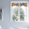 AMZRicher Fall Pumpkins Tie Up Valance for Window, Autumn Football Blue Baseball Eucalyptus Adjustable Balloon Window Shade Valance Curtain for Kitchen Cafe Bathroom Window Treatment 1 Panel 42x18 view 4