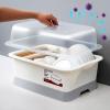 Dish Drying Rack with Lid Cover, Dish Racks for Kitchen Counter, Space Saving Dish Drainer Organizer Tableware Holder, Lightweight Dish Drainer Bowl for Home Kitchen, Travel view 2