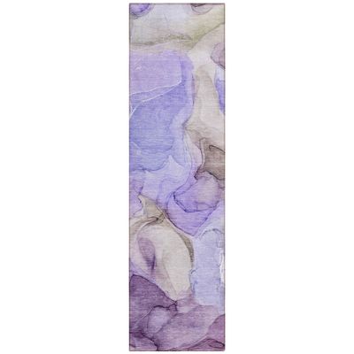 Addison Rugs Chantille ACN504 Purple 2'3" x 7'6" Indoor Outdoor Hallway Runner Rug, Stain Resistant Washable Kitchen Area Carpet for Bathroom, Laundry and Bedroom
