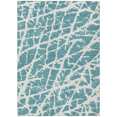 Addison Rugs Chantille ACN501 Teal 2'6" x 3'10 Indoor Outdoor Area Rug, Easy Clean, Machine Washable, Non Shedding, Bedroom, Entry, Living Room, Dining Room, Kitchen, Patio Rug