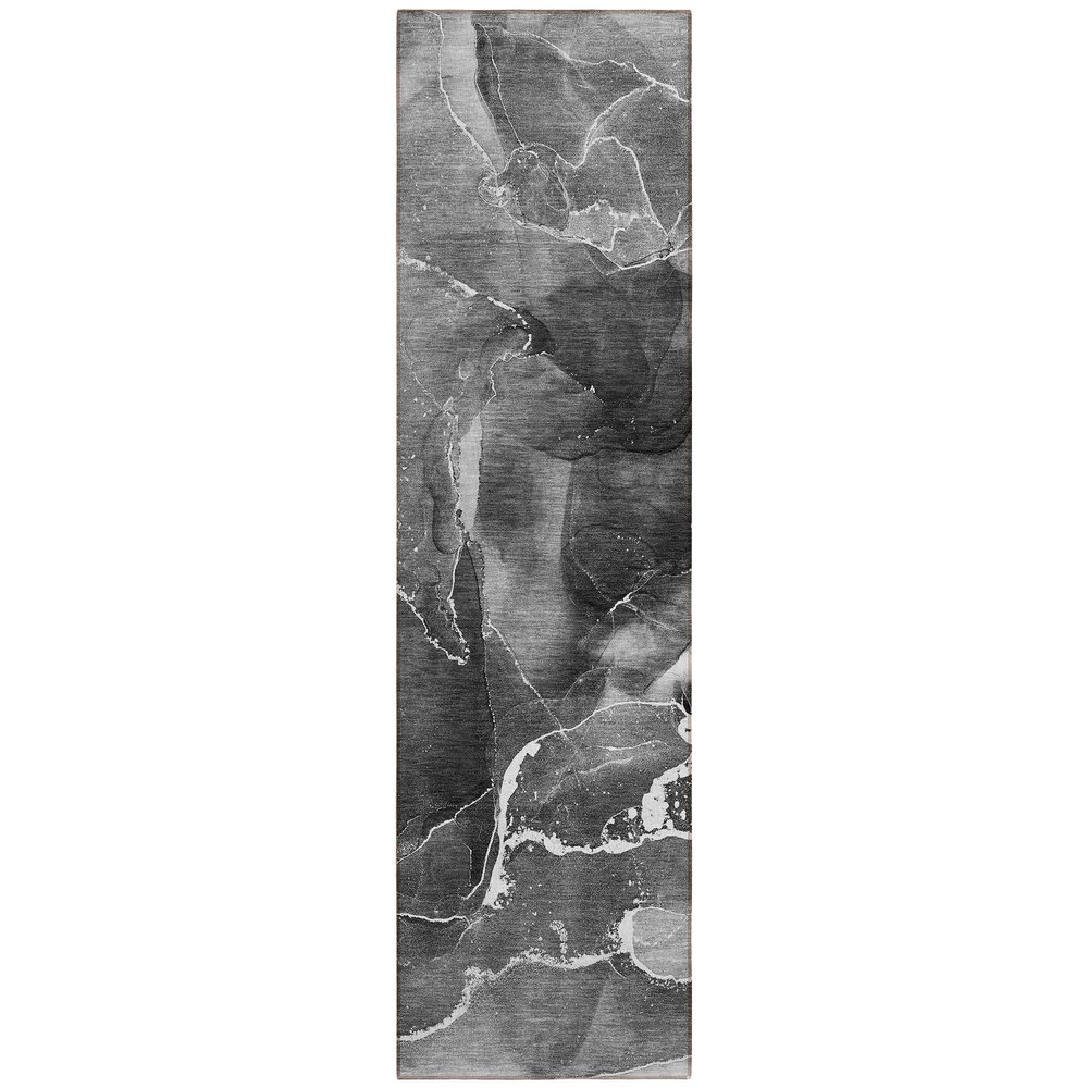 Addison Rugs Chantille ACN503 Gray 2'3" x 7'6" Indoor Outdoor Hallway Runner Rug, Stain Resistant Washable Kitchen Area Carpet for Bathroom, Laundry and Bedroom