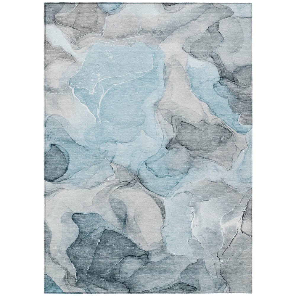 Addison Rugs Chantille ACN504 Teal 9' x 12 Indoor Outdoor Area Rug, Stain Resistant, Machine Washable, Non Shedding, Bedroom, Living Room, Dining Room, Kitchen Rug