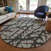 Addison Rugs Chantille ACN501 Gray 8' x 8 Indoor Outdoor Round Area Rug, Easy Clean, Machine Washable, Non Shedding, Bedroom, Entry, Living Room, Dining Room, Kitchen, Patio Rug view 2