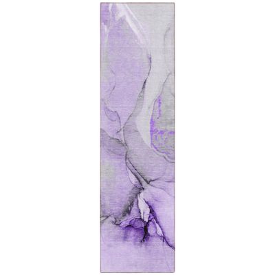 Addison Rugs Chantille ACN506 Purple 2'3" x 7'6" Indoor Outdoor Hallway Runner Rug, Stain Resistant Washable Kitchen Area Carpet for Bathroom, Laundry and Bedroom