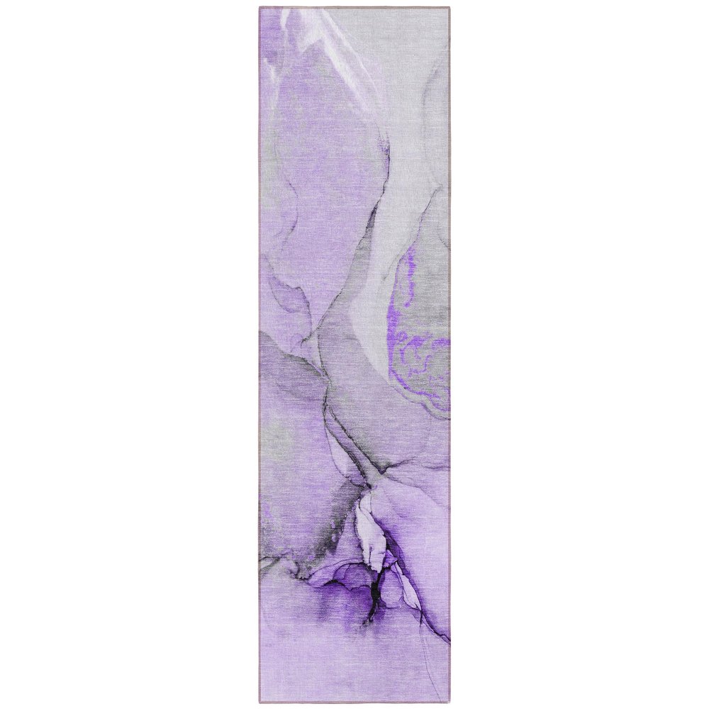 Addison Rugs Chantille ACN506 Purple 2'3" x 7'6" Indoor Outdoor Hallway Runner Rug, Stain Resistant Washable Kitchen Area Carpet for Bathroom, Laundry and Bedroom