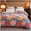 ZTGL Autumn and Winter Double Sided Velvet Duvet, Soft Warm Comforter Core, Thick and Warm Luxury Flannel Blanket, Fluffy Lamb Fleece Quilt,Flower h,180x220cm(3.5kg) view 1