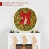 Best Choice Products 60in Large Artificial Pre-Lit Fir Christmas Wreath Holiday Accent Decoration for Door, Mantel w/Red Lighted Bow, 375 LED Lights, 930 PVC Tips, Power Plug-in view 4