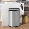 24/7 Shop at Home Freeway 13 Gallon Metal Household Trash Can Motion Sensor Lid for Kitchen, Silver view 1