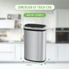 24/7 Shop at Home Freeway 13 Gallon Metal Household Trash Can Motion Sensor Lid for Kitchen, Silver view 2