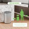 24/7 Shop at Home Freeway 13 Gallon Metal Household Trash Can Motion Sensor Lid for Kitchen, Silver view 3
