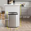 24/7 Shop at Home Freeway 13 Gallon Metal Household Trash Can Motion Sensor Lid for Kitchen, Silver view 4