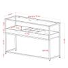 24/7 Shop at Home Farren Modern Rectangle Metal Tempered Glass Top 49 in. Console Table with 6-Compartment Wood Tray for Living, Hallway, Bedroom, Dressing Room, Brown and Matte Black view 3