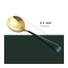 China Soup Spoons 304 Stainless Steel Spoon Household Rice Spoon Spoon Long Handle Salad Dessert Spoon Versatile spoon (Color : Gold) view 2