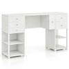 24/7 Shop at Home Ophelia Modern Wood 6 Drawers Makeup Vanity Table with 4 Open Shelves for Bedroom, Dressing Room, Bathroom, Guest Room, White view 1