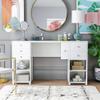 24/7 Shop at Home Ophelia Modern Wood 6 Drawers Makeup Vanity Table with 4 Open Shelves for Bedroom, Dressing Room, Bathroom, Guest Room, White view 4