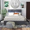 24/7 Shop at Home Leif Transitional Fabric Upholstered Platform Bed with Storage for Bedroom, Guest Room Bed, Full, Gray view 2