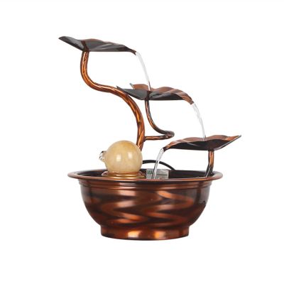 Tabletop Fountain Pure Copper Small Tabletop Water Fountain - Indoor Desktop Waterfall Fountain Living Room Feng Shui Wheel Lucky Chinese Home Furnishings Desktop Fountains
