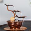 Tabletop Fountain Pure Copper Small Tabletop Water Fountain - Indoor Desktop Waterfall Fountain Living Room Feng Shui Wheel Lucky Chinese Home Furnishings Desktop Fountains view 3