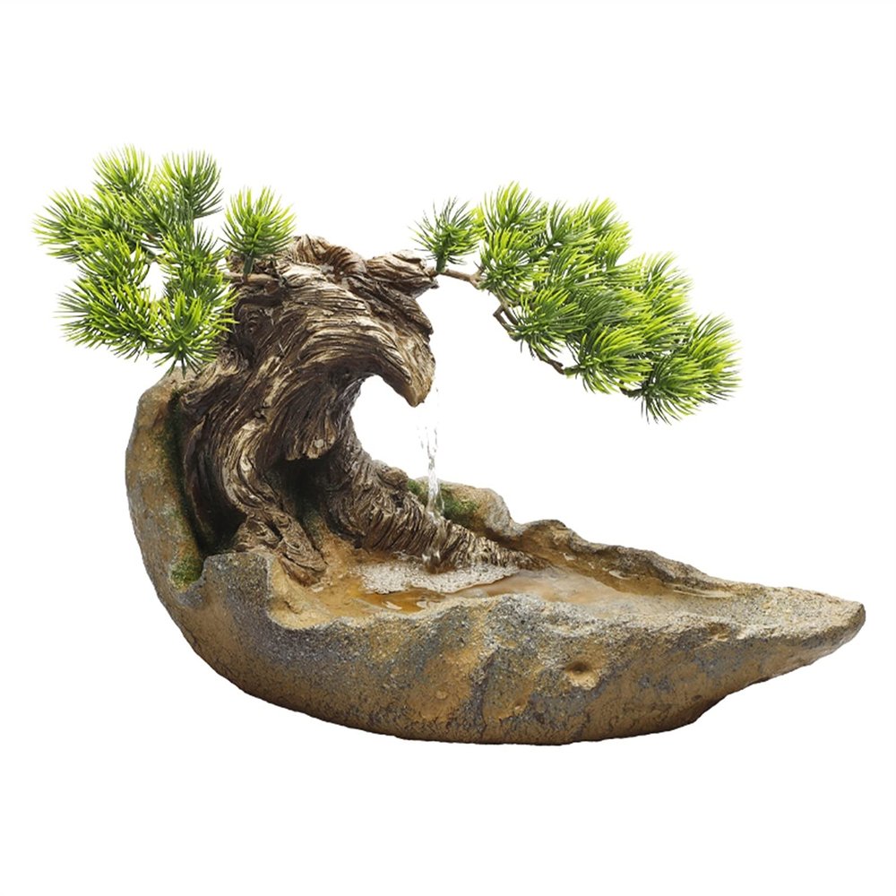 Tabletop Fountain Desktop Water Fountain Creative circulating Water Fountain Lucky Feng Shui Micro Landscape Potted Decoration Office Home Decor Desktop Fountains