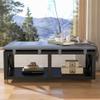 24/7 Shop at Home Galadriel Farmhouse Wood Storage Bench with Removable Cushion for Entryway, Bedroom, Living Room, Dining Room, Home Office, Pewter Gray and Black view 4