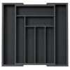 Pipishell Bamboo Expandable Drawer Organizer for Utensils Holder, Adjustable Cutlery Tray, Wood Drawer Dividers Organizer for Silverware, Flatware, Knives in Kitchen, Bedroom, Living Room(M-Black) view 1