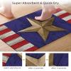 4th of July Diatomite Bath Mat for Bathroom, Super Absorbent Floor Mat Washable Quick Drying Diatomaceous Mat for Bathroom Shower Sink Runner Rugs 20x32 American Star Red Striped Wood Independence Day view 3
