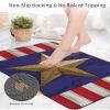 4th of July Diatomite Bath Mat for Bathroom, Super Absorbent Floor Mat Washable Quick Drying Diatomaceous Mat for Bathroom Shower Sink Runner Rugs 20x32 American Star Red Striped Wood Independence Day view 4