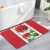 Red Flower Diatomite Bath Mat for Bathroom, Super Absorbent Floor Mat Washable Quick Drying Diatomaceous Mat for Bathroom Shower Sink Floor Runner Rugs 16x24 Spring Floral Summer Botanical Res Striped view 1