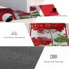 Red Flower Diatomite Bath Mat for Bathroom, Super Absorbent Floor Mat Washable Quick Drying Diatomaceous Mat for Bathroom Shower Sink Floor Runner Rugs 16x24 Spring Floral Summer Botanical Res Striped view 2