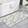 Eucalyptus Leaves Diatomite Bath Mat for Bathroom, Super Absorbent Floor Mat Washable Quick Drying Diatomaceous Mat for Bathroom Shower Sink Runner Rugs 24x36 Spring Floral Summer Teal Botanical view 1