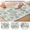 Eucalyptus Leaves Diatomite Bath Mat for Bathroom, Super Absorbent Floor Mat Washable Quick Drying Diatomaceous Mat for Bathroom Shower Sink Runner Rugs 24x36 Spring Floral Summer Teal Botanical view 3