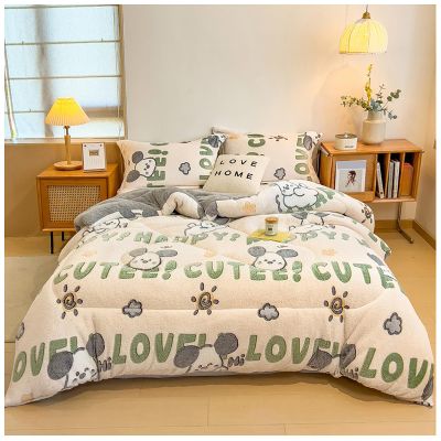 ZTGL Thickened Super Soft Luxury Flannel Blanket, Autumn and Winter Warm Comforter Core, Plush Fluffy Duvet, Double Sided Velvet Lamb Fleece Quilt, Queen Duvet,Flower a,200x230cm(5kg)
