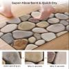 Brown Beige Diatomite Bath Mat for Bathroom, Super Absorbent Floor Mat Washable Quick Drying Diatomaceous Mat for Bathroom Shower Sink Floor Runner Rugs 16x24 Nature Stone Abstract Art Aesthetics view 3