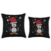 Christmas Presents Holiday Xmas Tree WorthyFashion Cute Christmas Snowy Penguin Xmas Throw Pillow, 16x16, Multicolor view 3